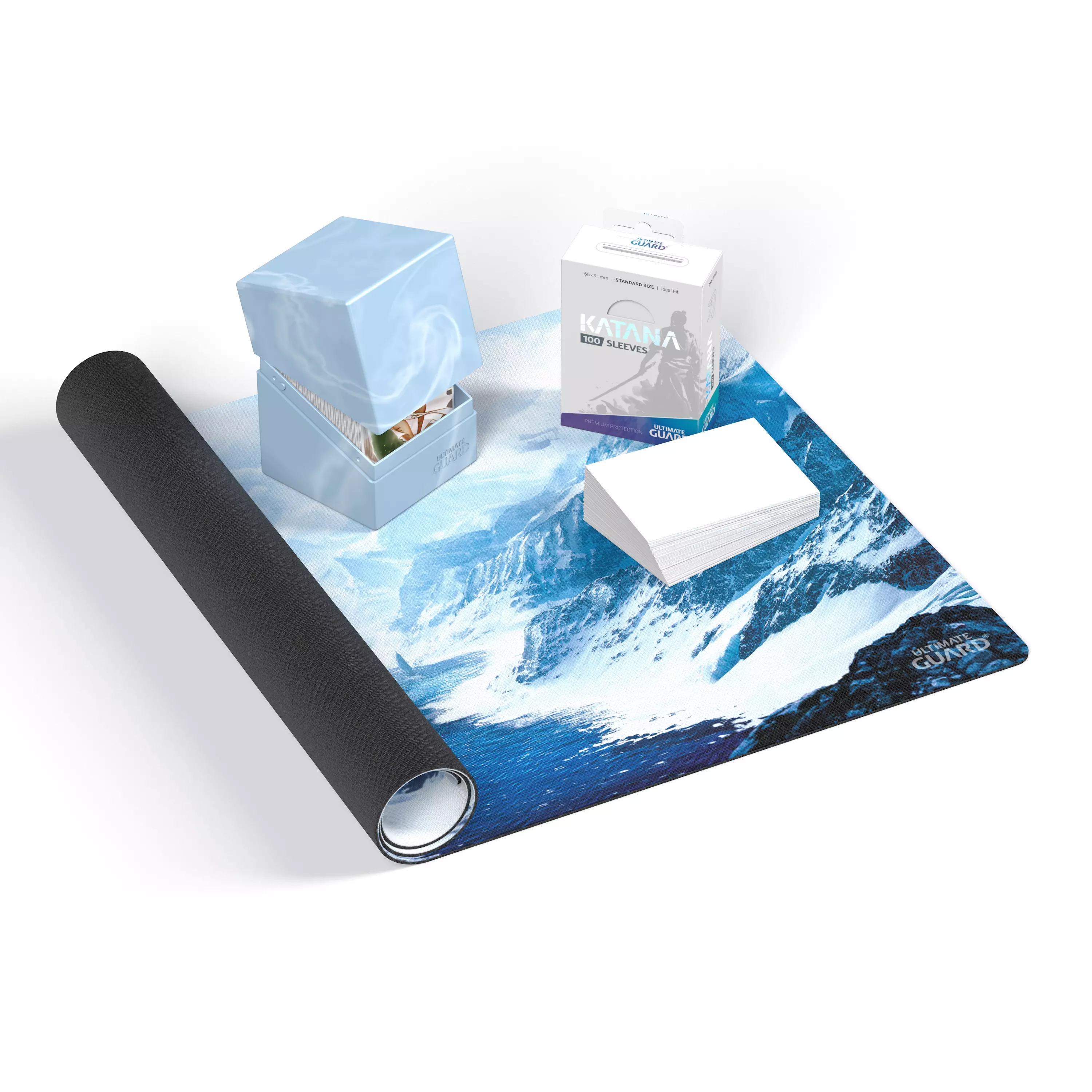 Ultimate Guard Card Deck Box Boulder 100+ Card Sleeves Katana Standard Size Play-Mat Frozen World 