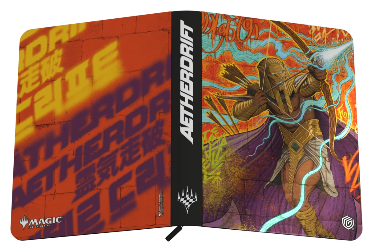 Ultimate Guard Zipfolio 360 18-Pocket Xenoskin trading card binder from Magic: The Gathering's Aetherdrift set