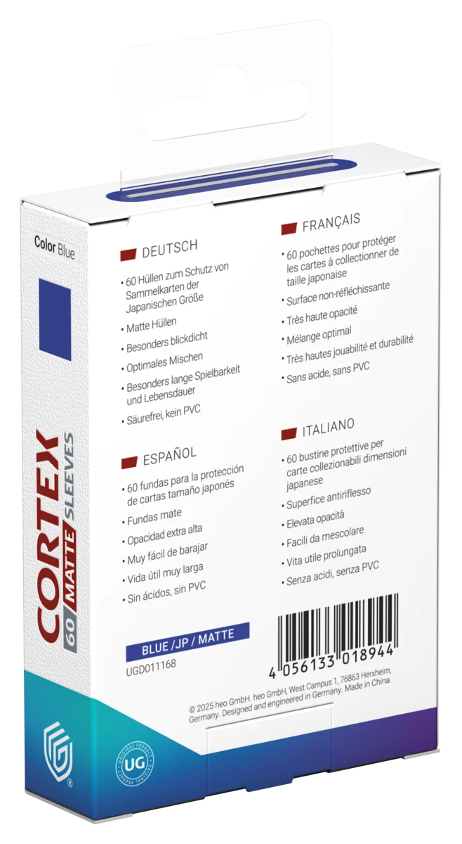 Ultimate Guard Cortex Sleeves Matte Japanese Size (60) - Blue