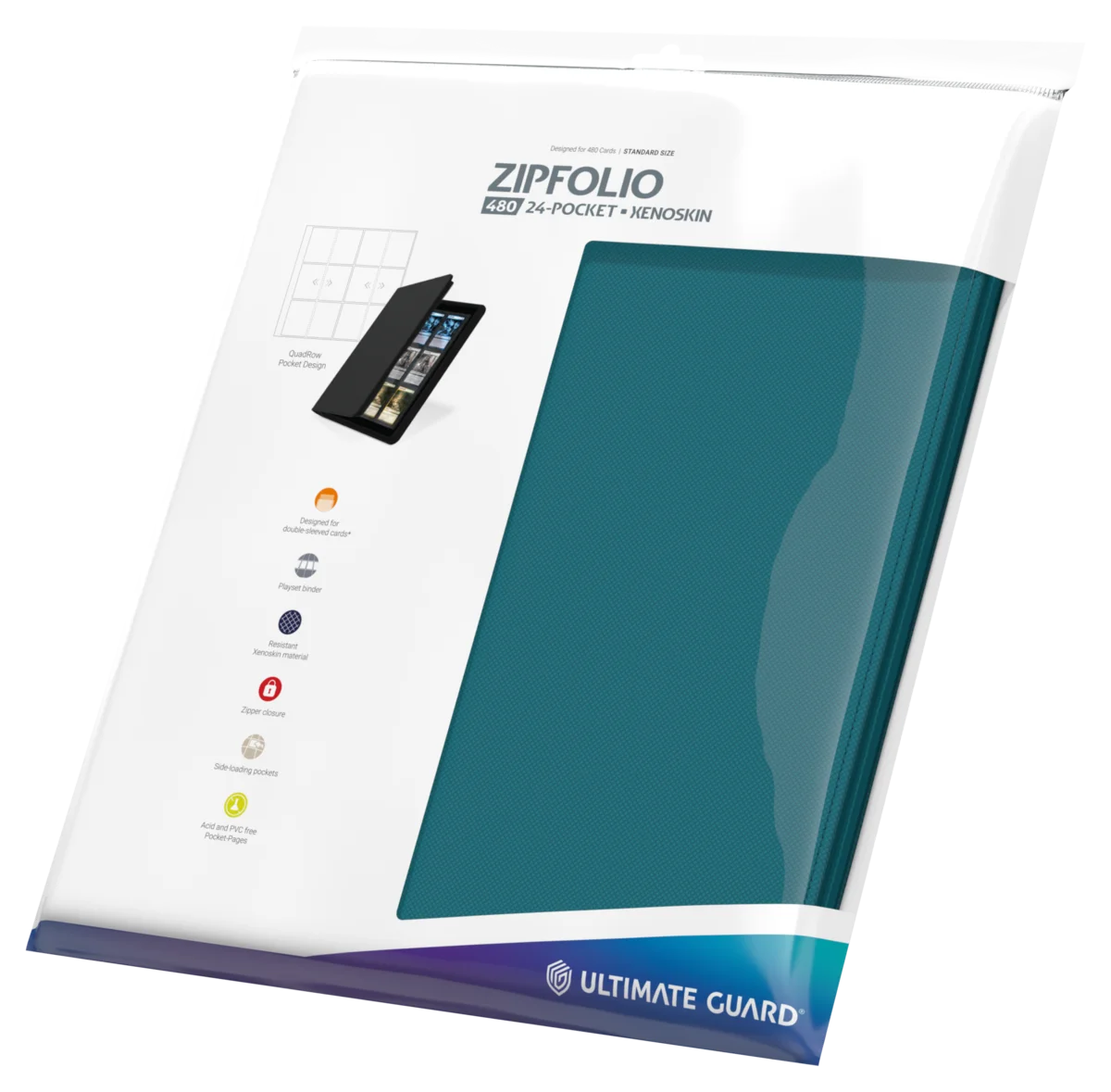 Ultimate Guard Zipfolio 480  24-Pocket Xenoskin - Petrol