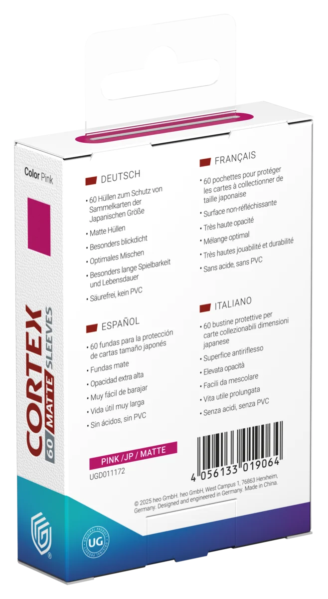Ultimate Guard Cortex Sleeves Matte Japanese Size (60) - Pink