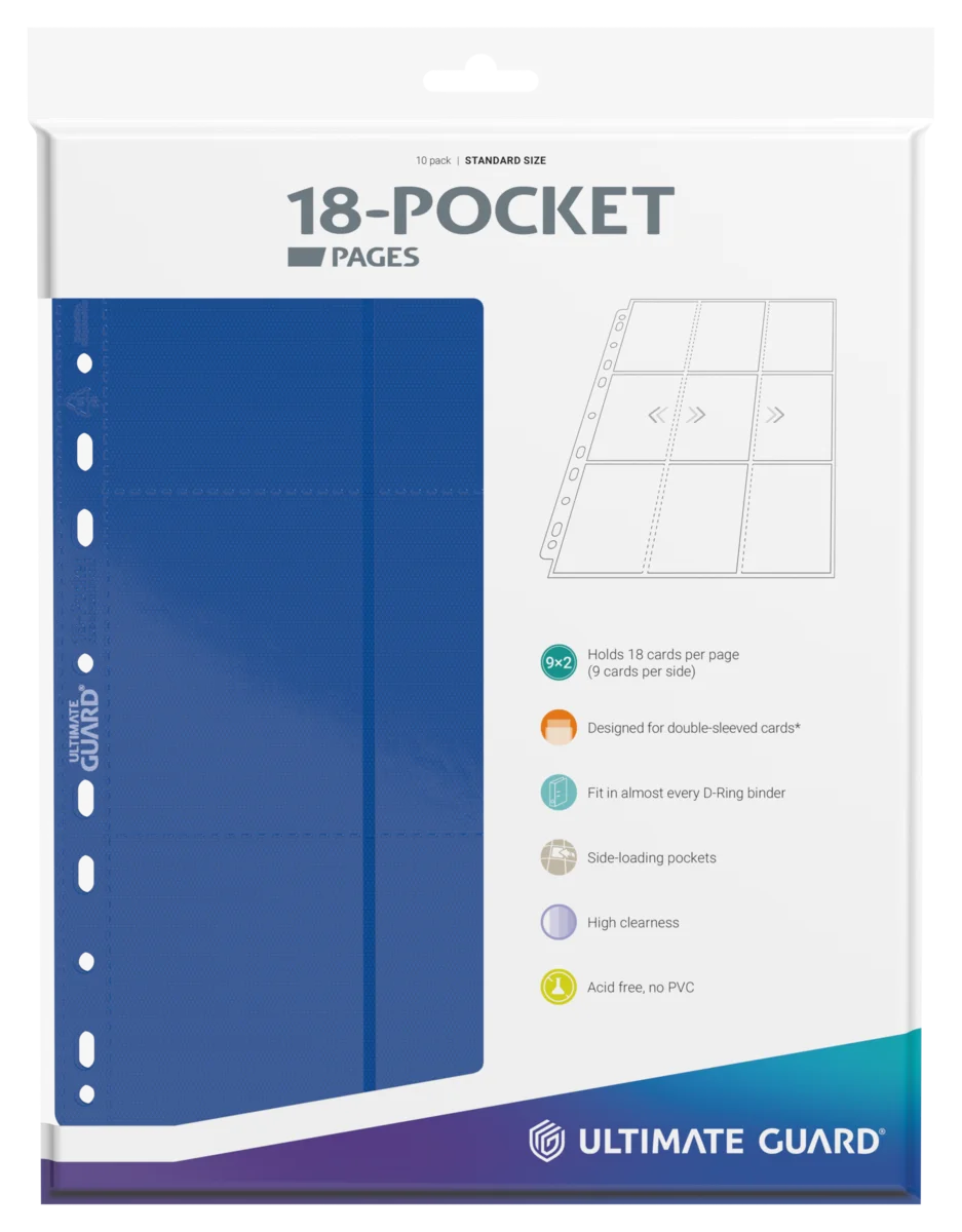 Ultimate Guard 18-Pocket Pages Side-Loading (10) - Blue
