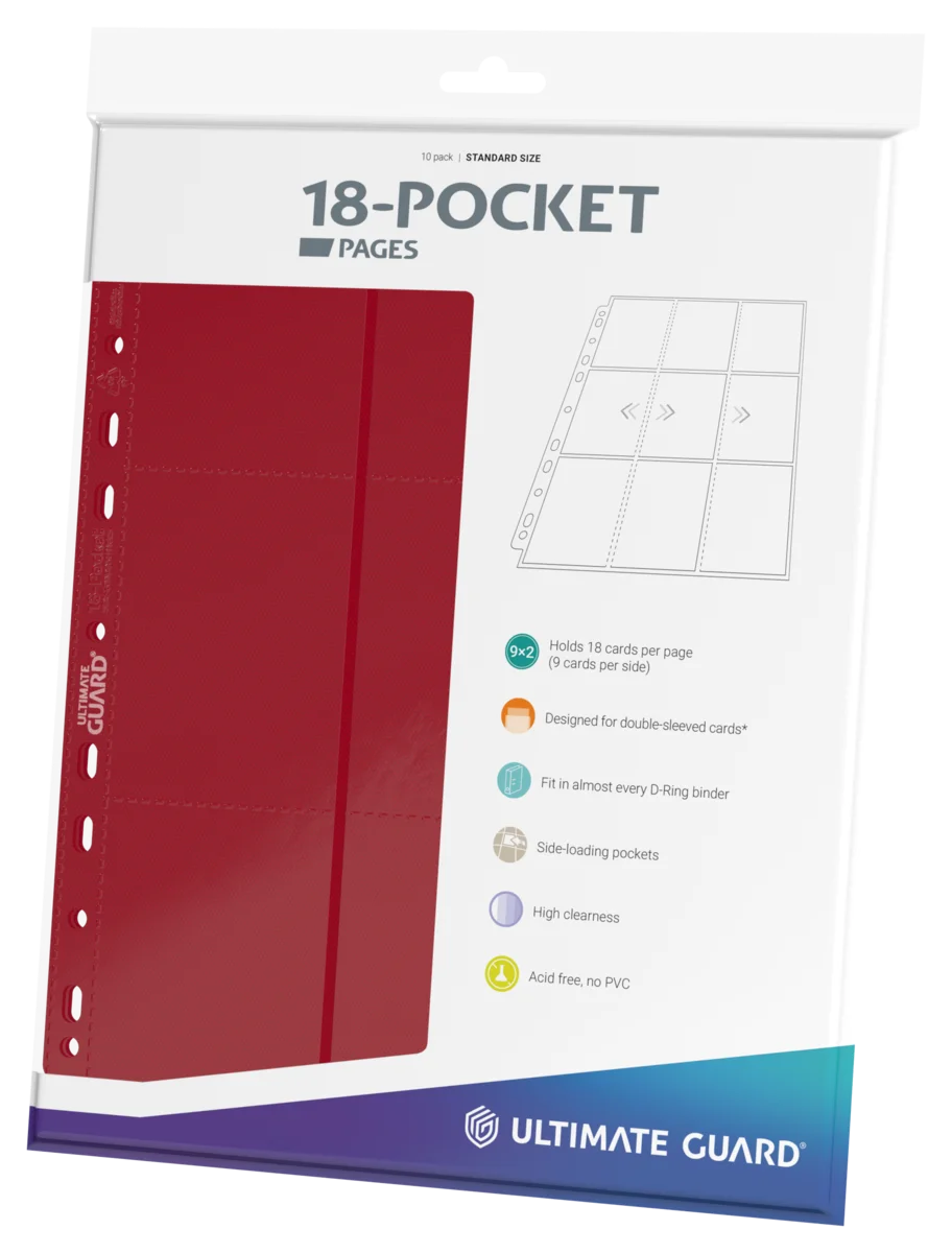 Ultimate Guard 18-Pocket Pages Side-Loading (10) - Red