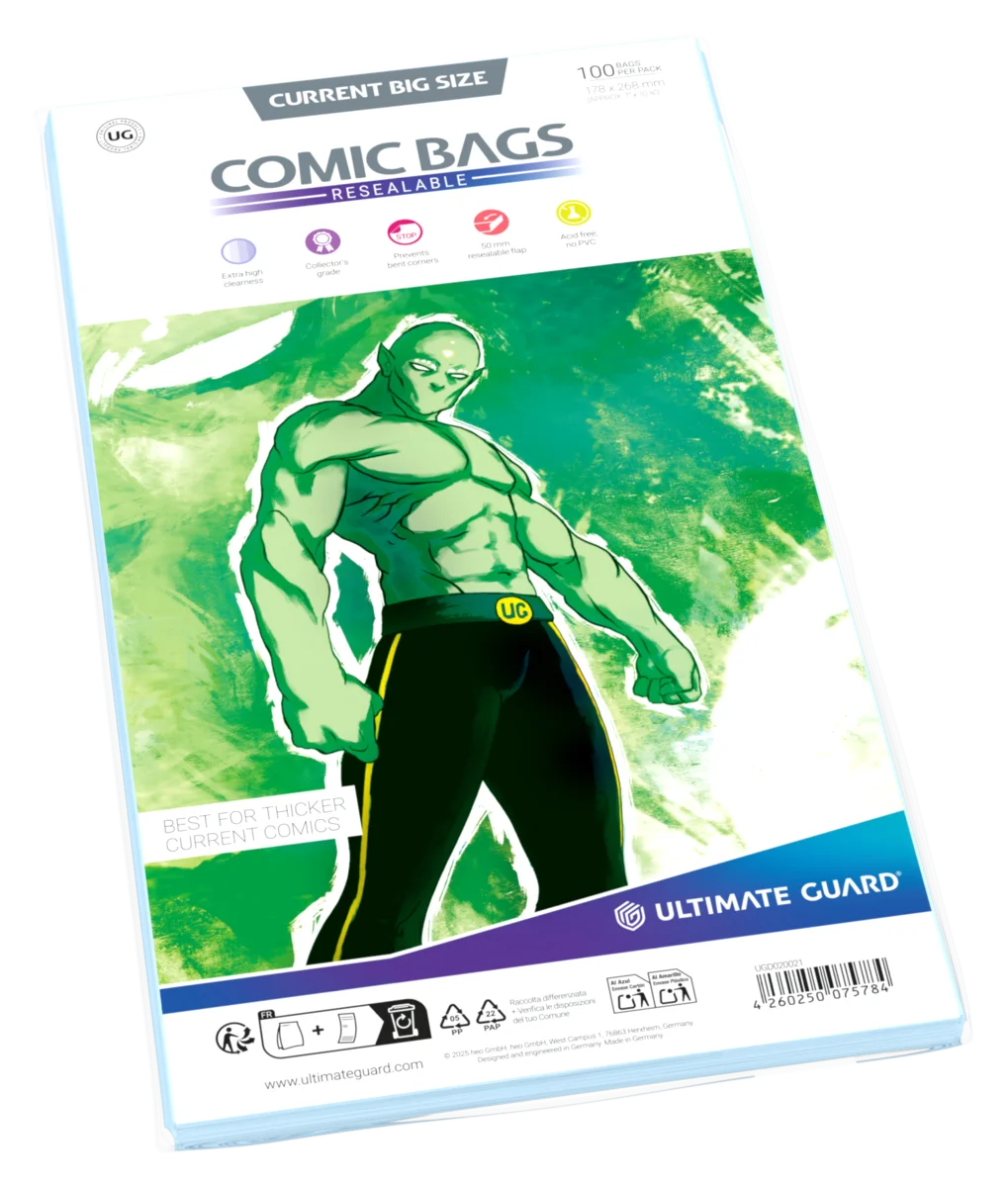 Ultimate Guard Comic Bags Resealable (100) - Current Big Size