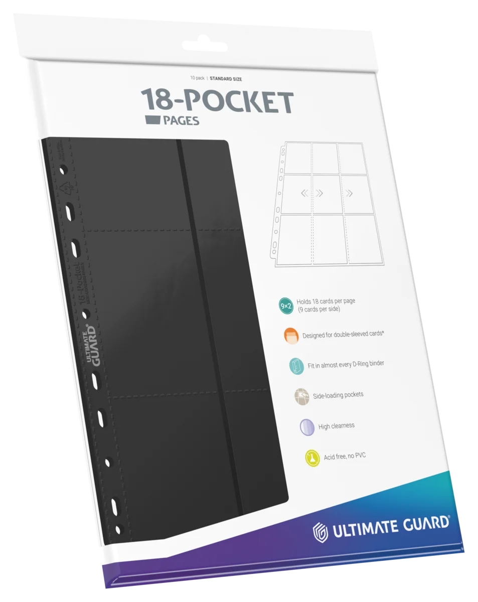 Ultimate Guard 18-Pocket Pages Side-Loading (10) - Black