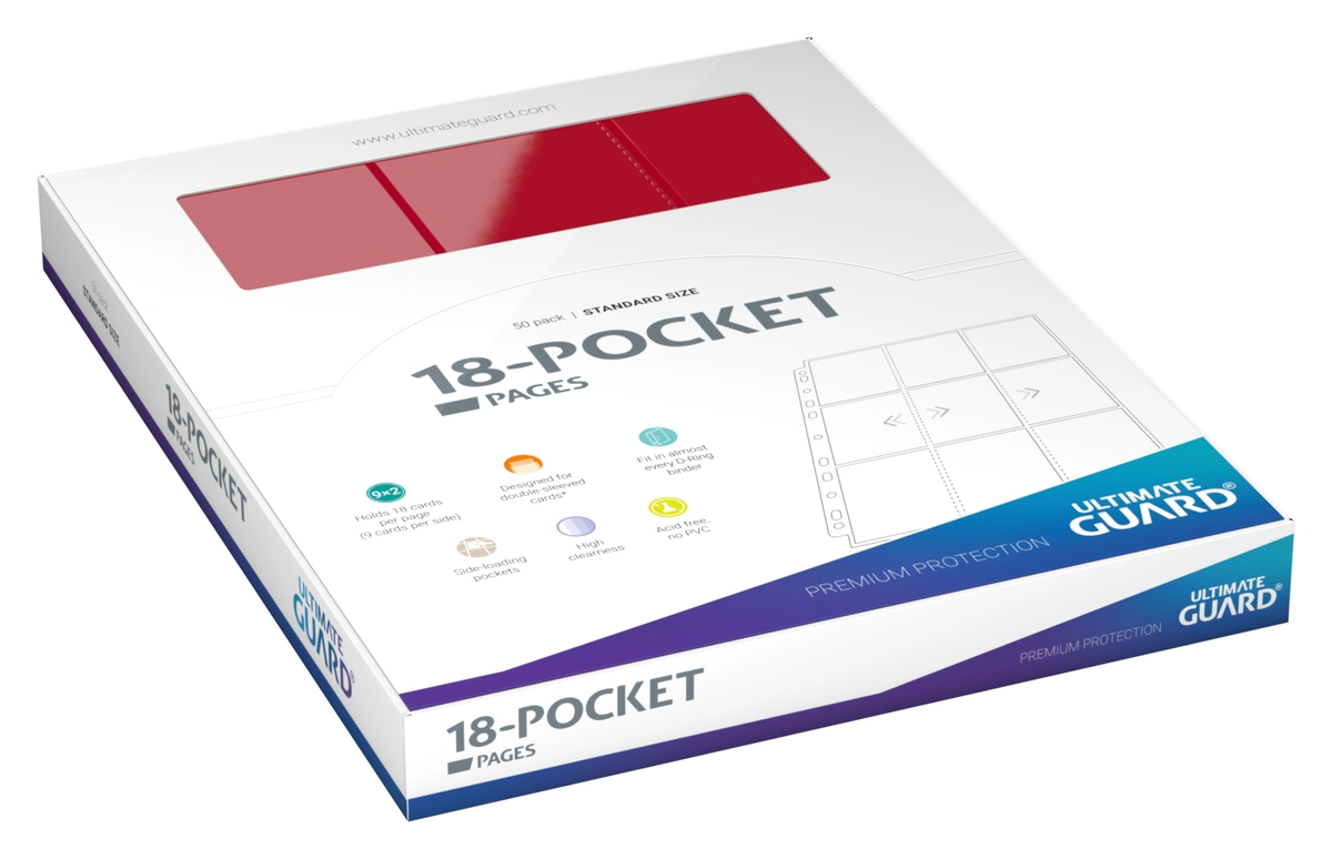 Ultimate Guard 18-Pocket Pages Side-Loading for trading card binders 