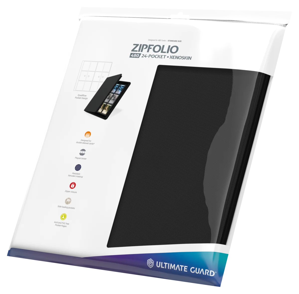 Ultimate Guard Zipfolio 480  24-Pocket Xenoskin - Black