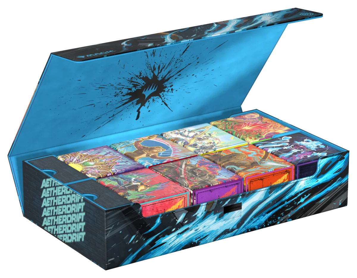 Ultimate Guard Omnihive 1000+ Xenoskin mass storage deck box from Magic: The Gathering's Aetherdrift set