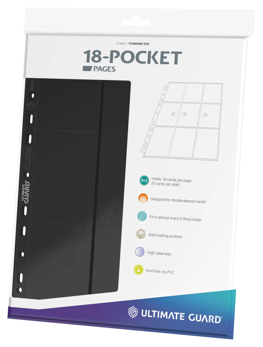 Ultimate Guard 18-Pocket Pages Side-Loading (10) - Black