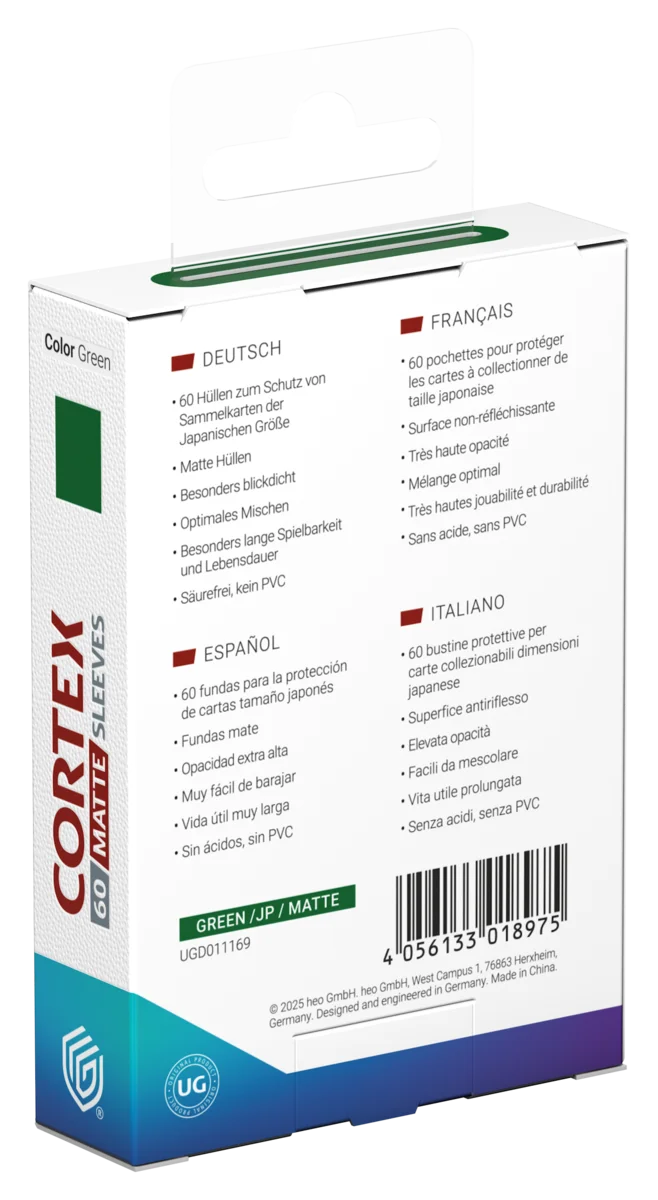 Ultimate Guard Cortex Sleeves Matte Japanese Size (60) - Green