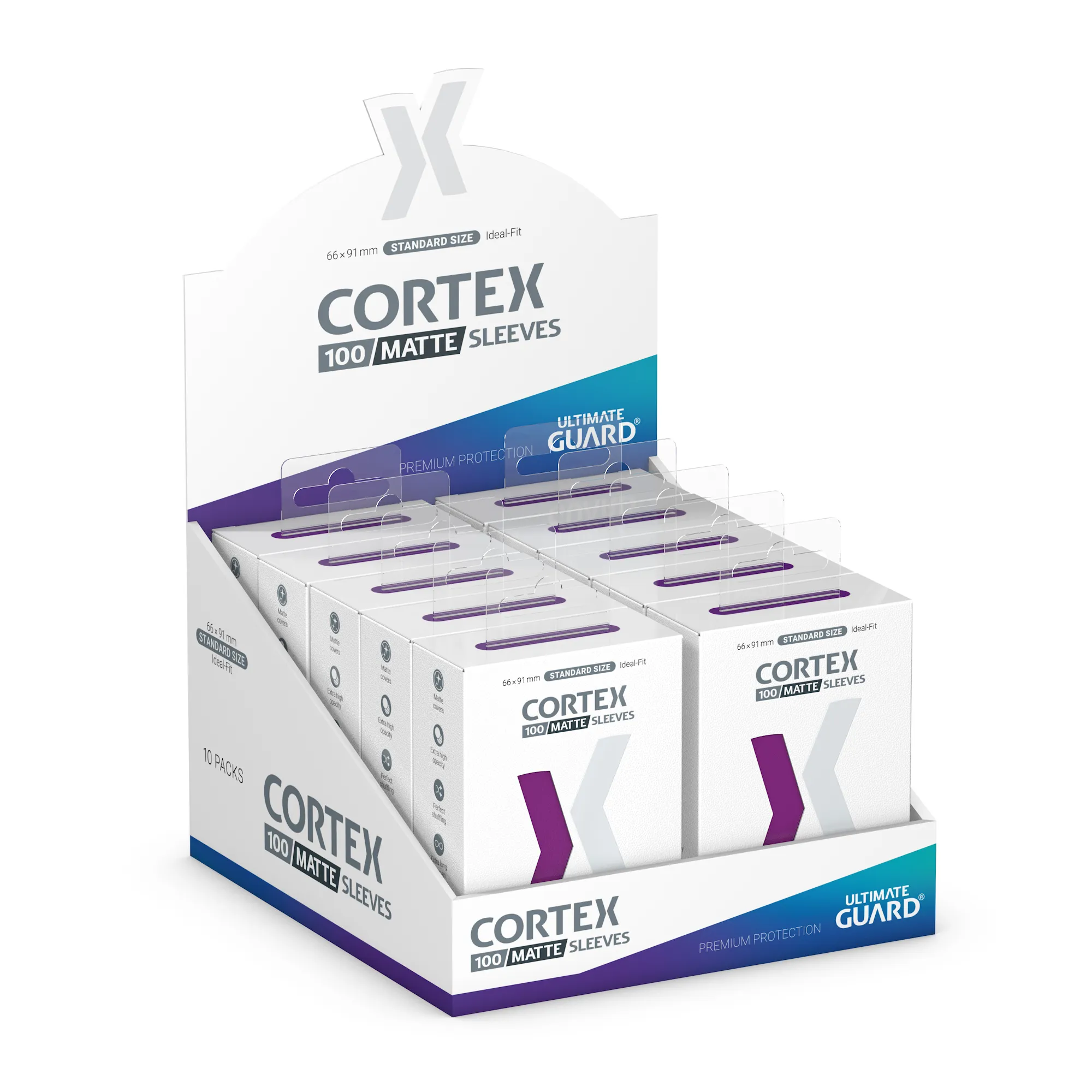 Cortex Sleeves, Standard, 100, Purple, Matte, Ideal-Fit
