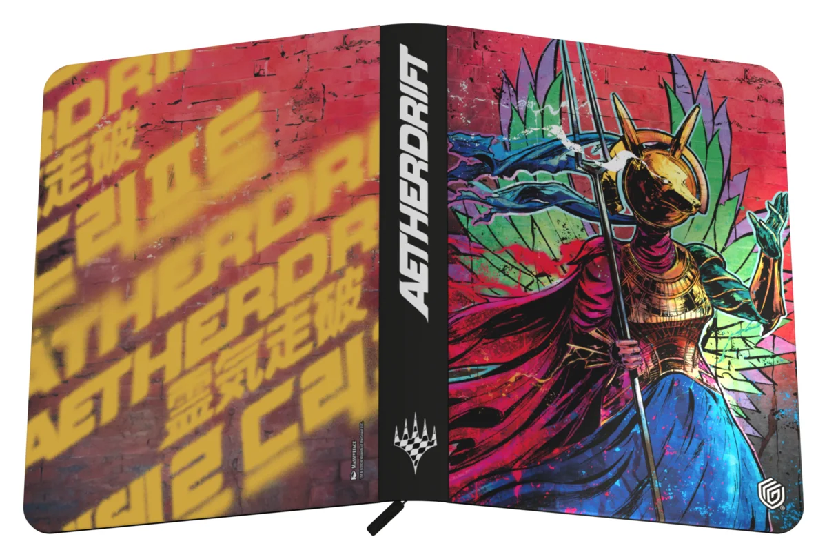 Ultimate Guard Zipfolio 360 18-Pocket Xenoskin trading card binder from Magic: The Gathering's Aetherdrift set