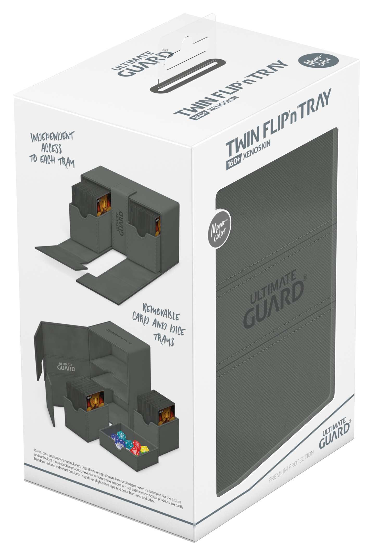 Ultimate Guard Card Deck Box Twin Flip'n'Tray 160+ Grey Grau