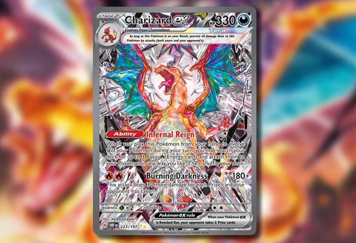 Higher quality image of Tera Dark type Charizard ex from Obsidian Flames :  r/PokemonTCG