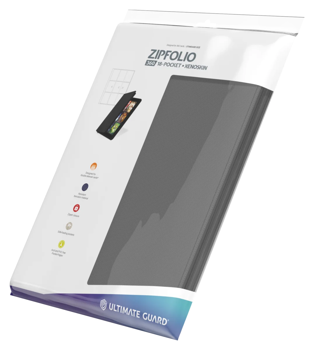 Ultimate Guard Zipfolio 360 18-Pocket Xenoskin - Grey