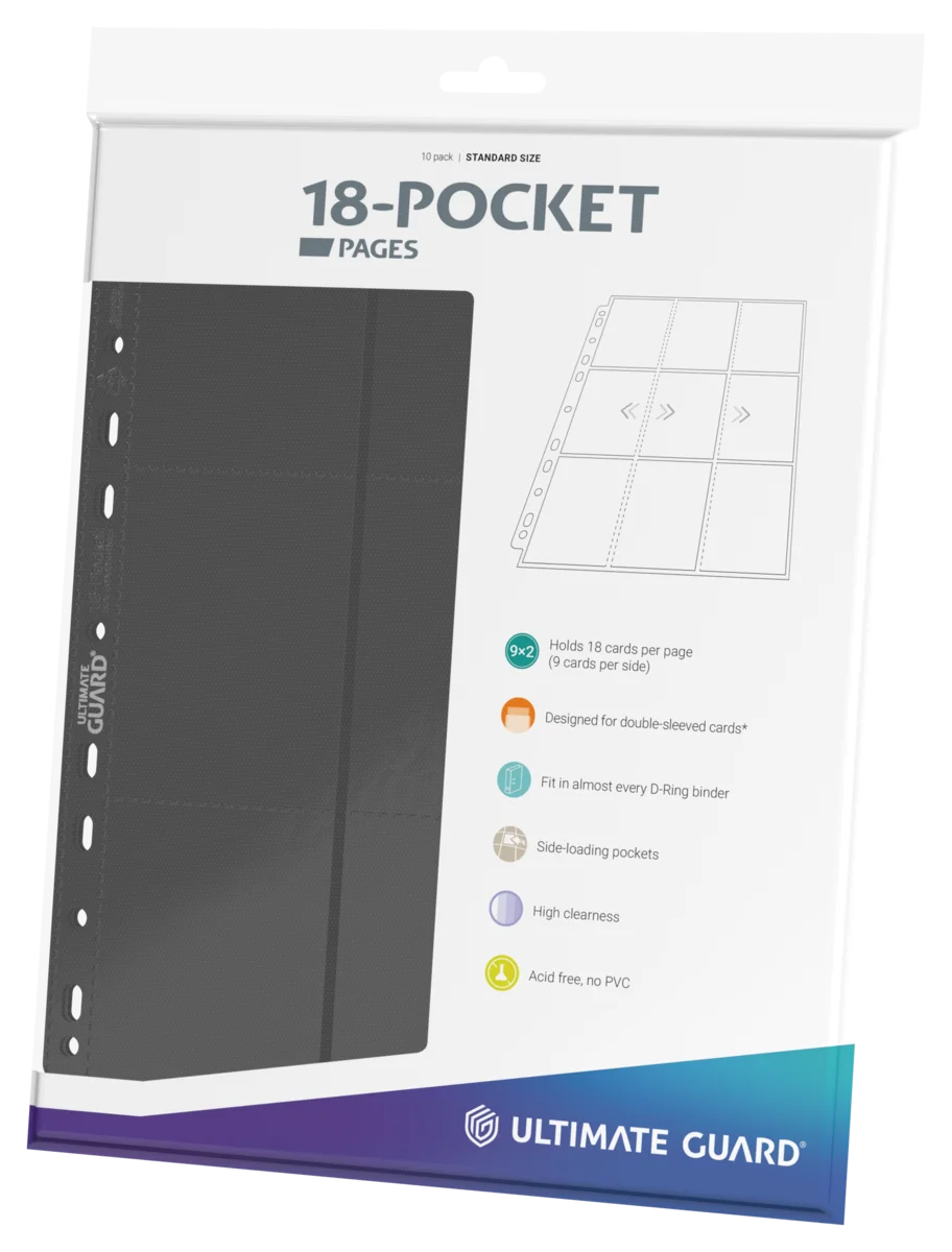 Ultimate Guard 18-Pocket Pages Side-Loading (10) - Grey