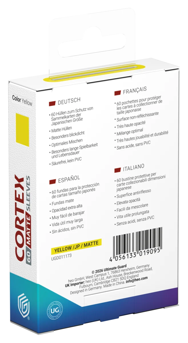 Ultimate Guard Cortex Sleeves Matte Japanese Size (60) - Yellow