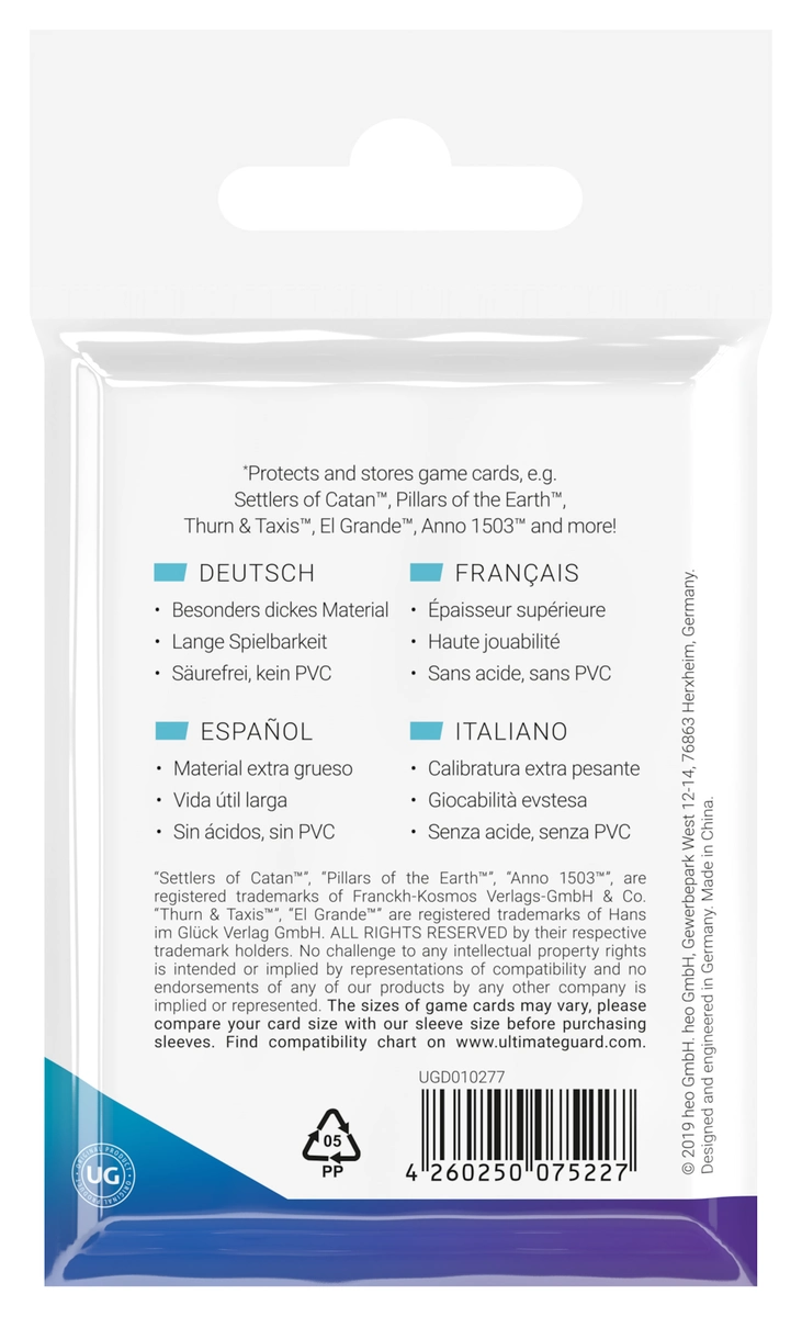 Ultimate Guard Board Game Sleeves Mini European