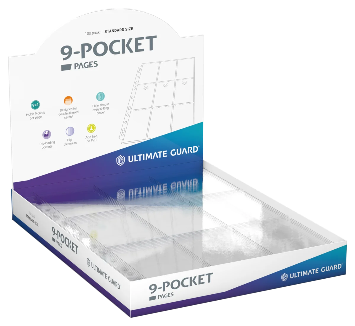 Ultimate Guard 9-Pocket Pages Top-Loading (100) - Transparent
