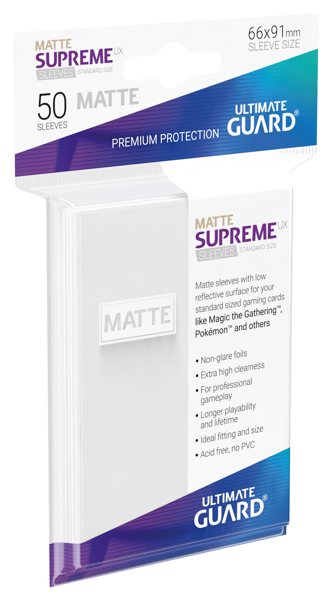 Ultimate Guard SUPREME UX MATTE Standard Card Sleeves RED Pack of 50 