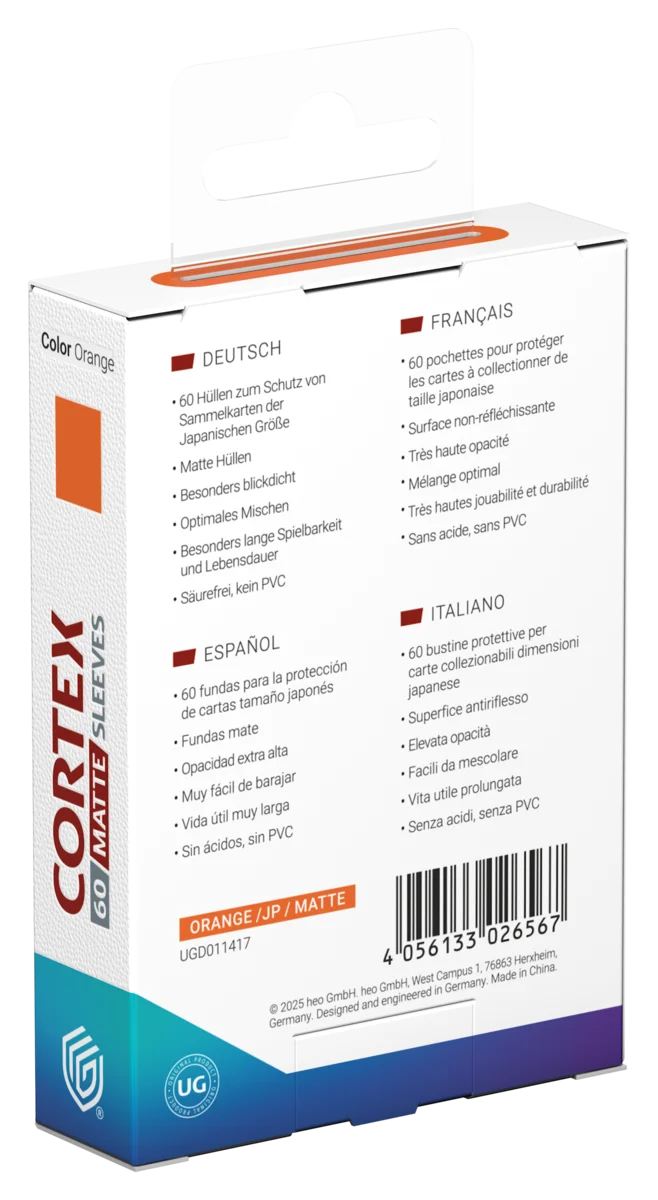 Ultimate Guard Cortex Sleeves Matte Japanese Size (60) - Orange