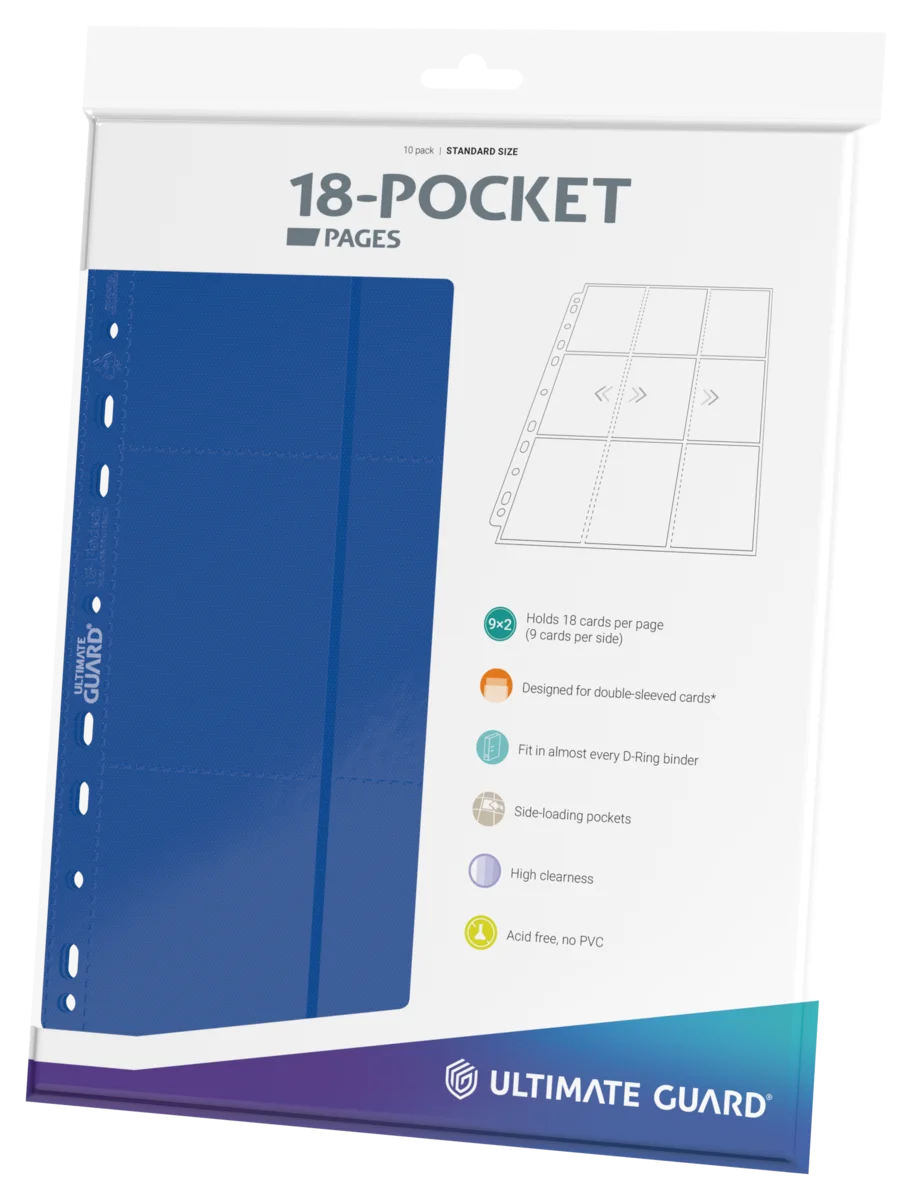 Ultimate Guard 18-Pocket Pages Side-Loading (10) - Blue