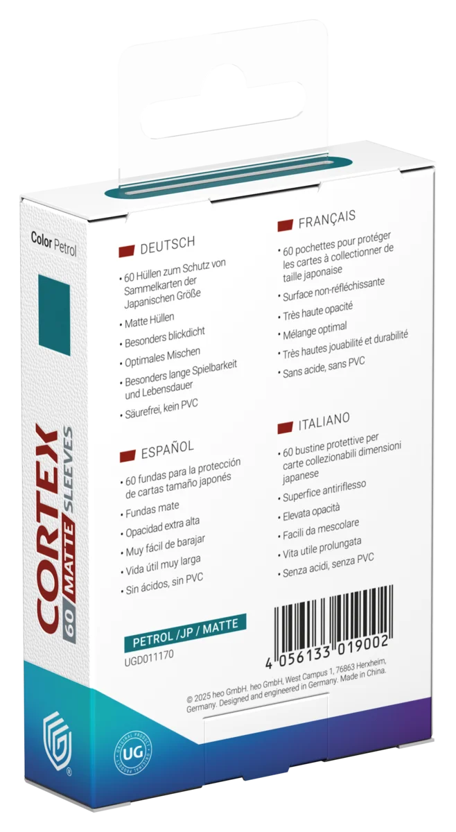 Ultimate Guard Cortex Sleeves Matte Japanese Size (60) - Petrol