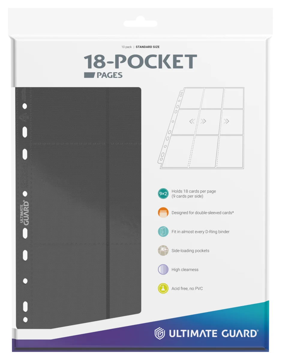 Ultimate Guard 18-Pocket Pages Side-Loading (10) - Grey