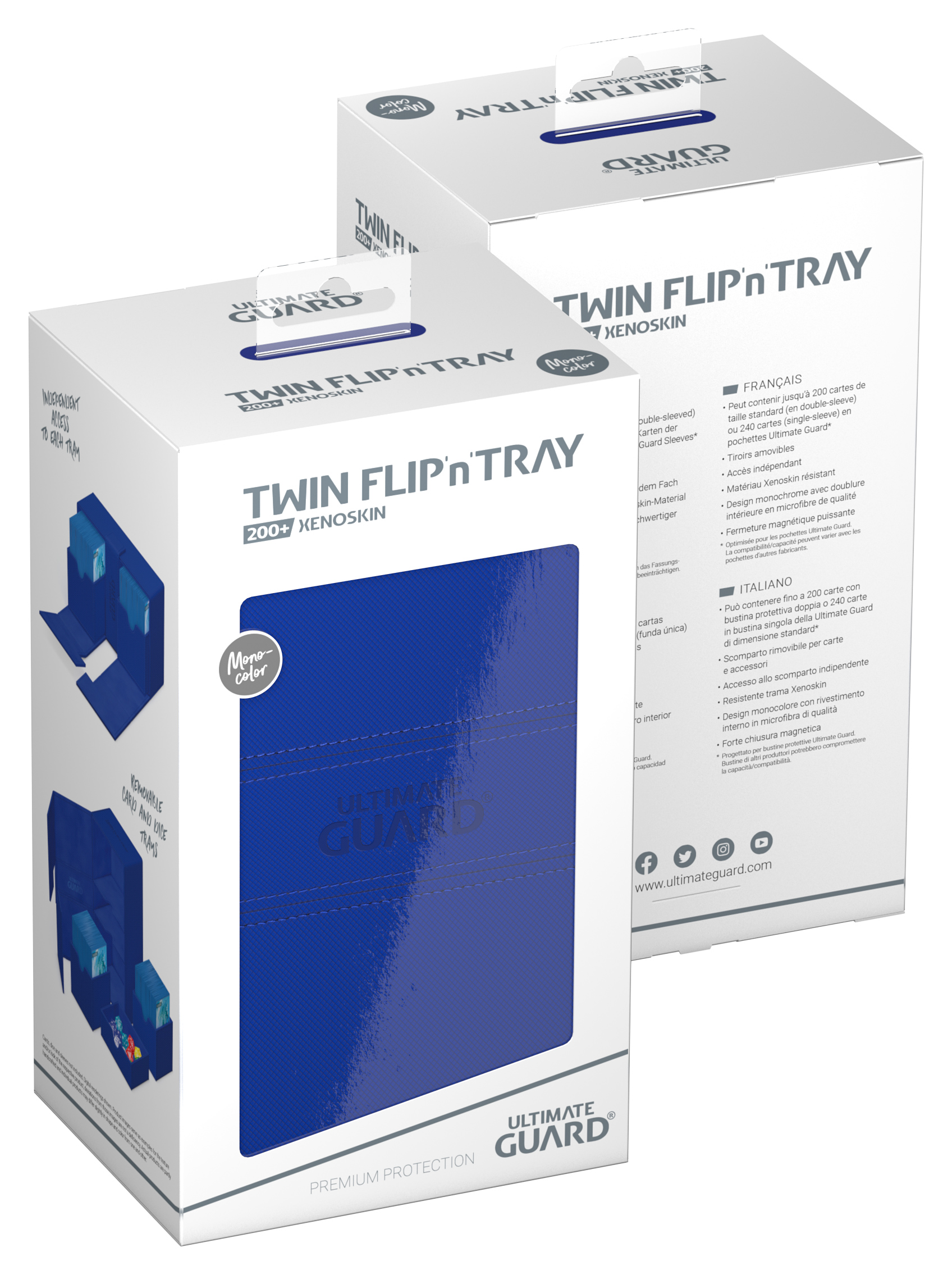 Ultimate Guard Card Deck Box Twin Flip'n'Tray 200+ Blue Blau