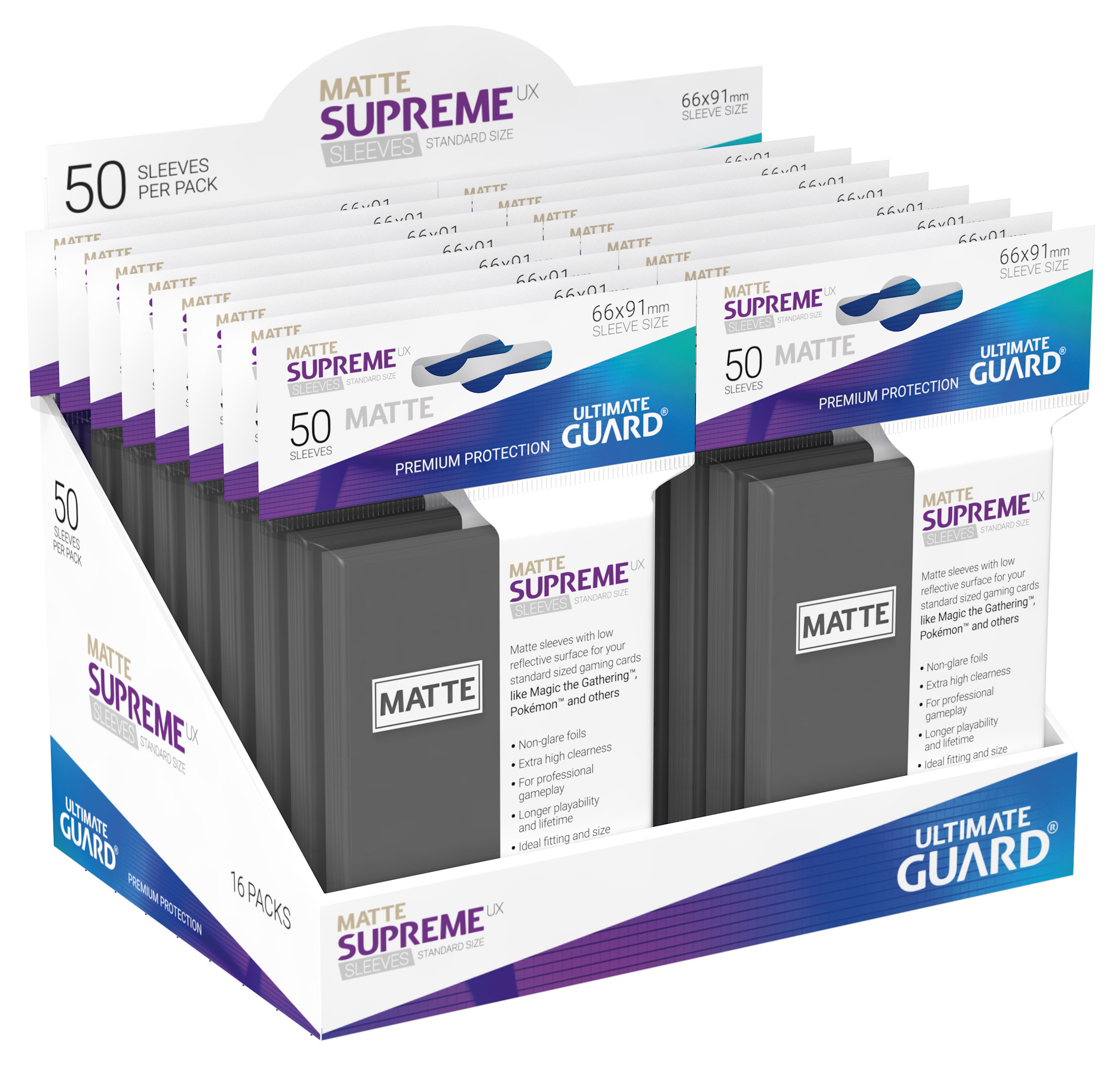 Ultimate Guard Supreme UX Matte 50 Kartenhüllen Sleeves für TCGs Pokemon MtG 
