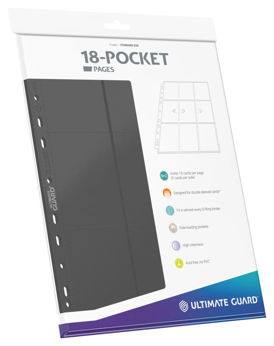 Ultimate Guard 18-Pocket Pages Side-Loading (10) - Grey