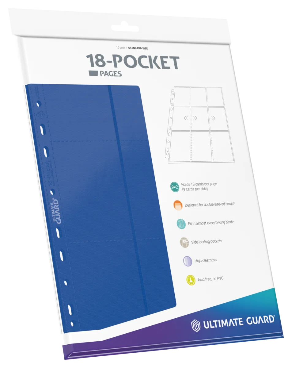 Ultimate Guard 18-Pocket Pages Side-Loading (10) - Blue