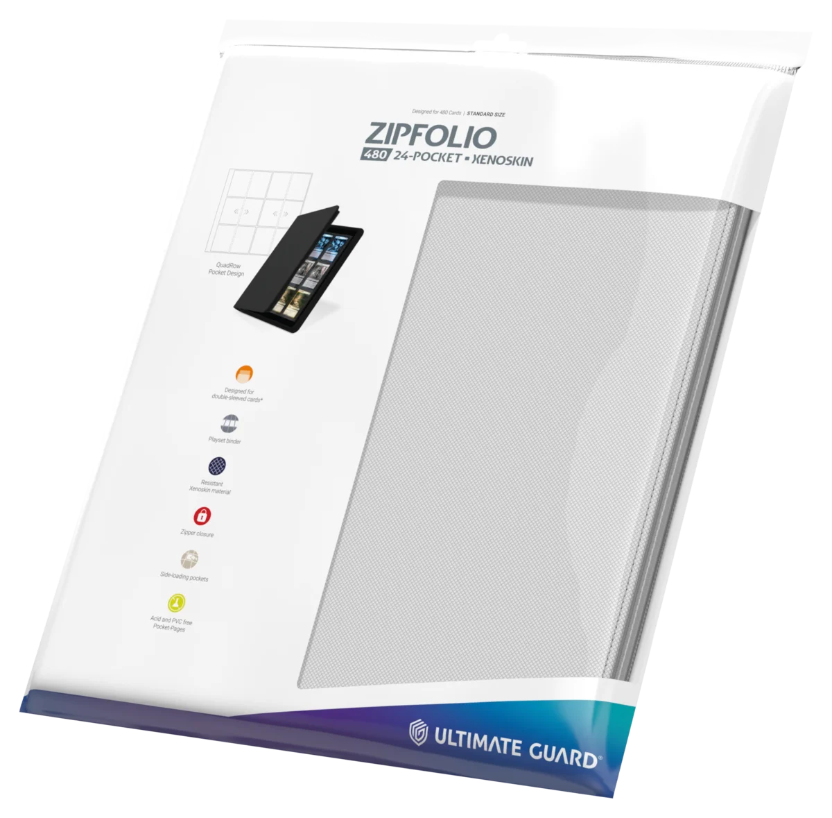 Ultimate Guard Zipfolio 480  24-Pocket Xenoskin - White