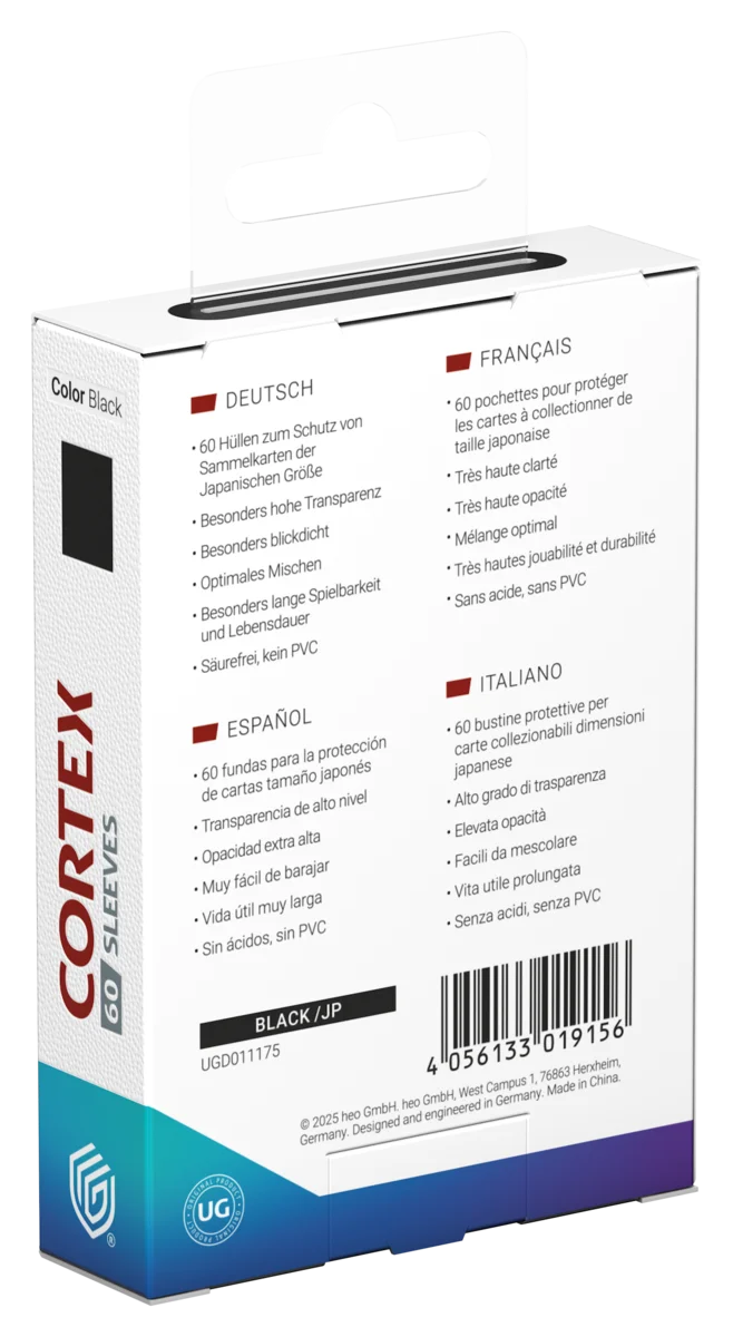 Ultimate Guard Cortex Sleeves Japanese Size (60) - Black