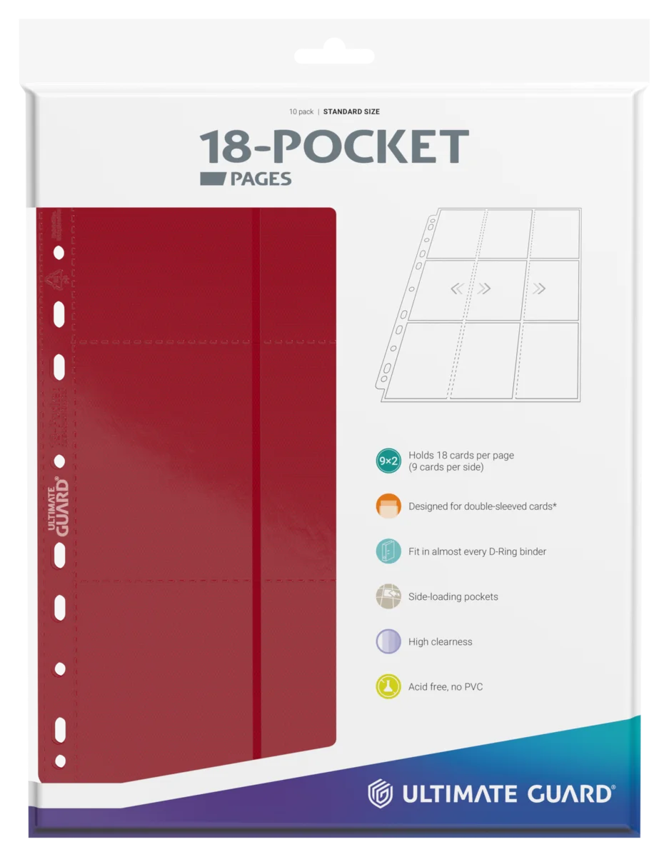 Ultimate Guard 18-Pocket Pages Side-Loading (10) - Red