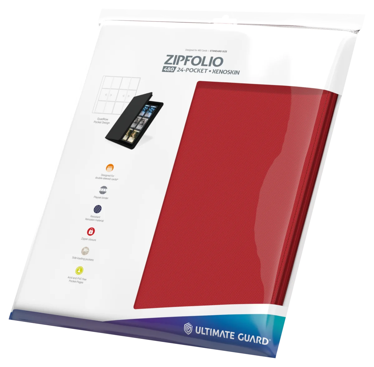Ultimate Guard Zipfolio 480  24-Pocket Xenoskin - Red