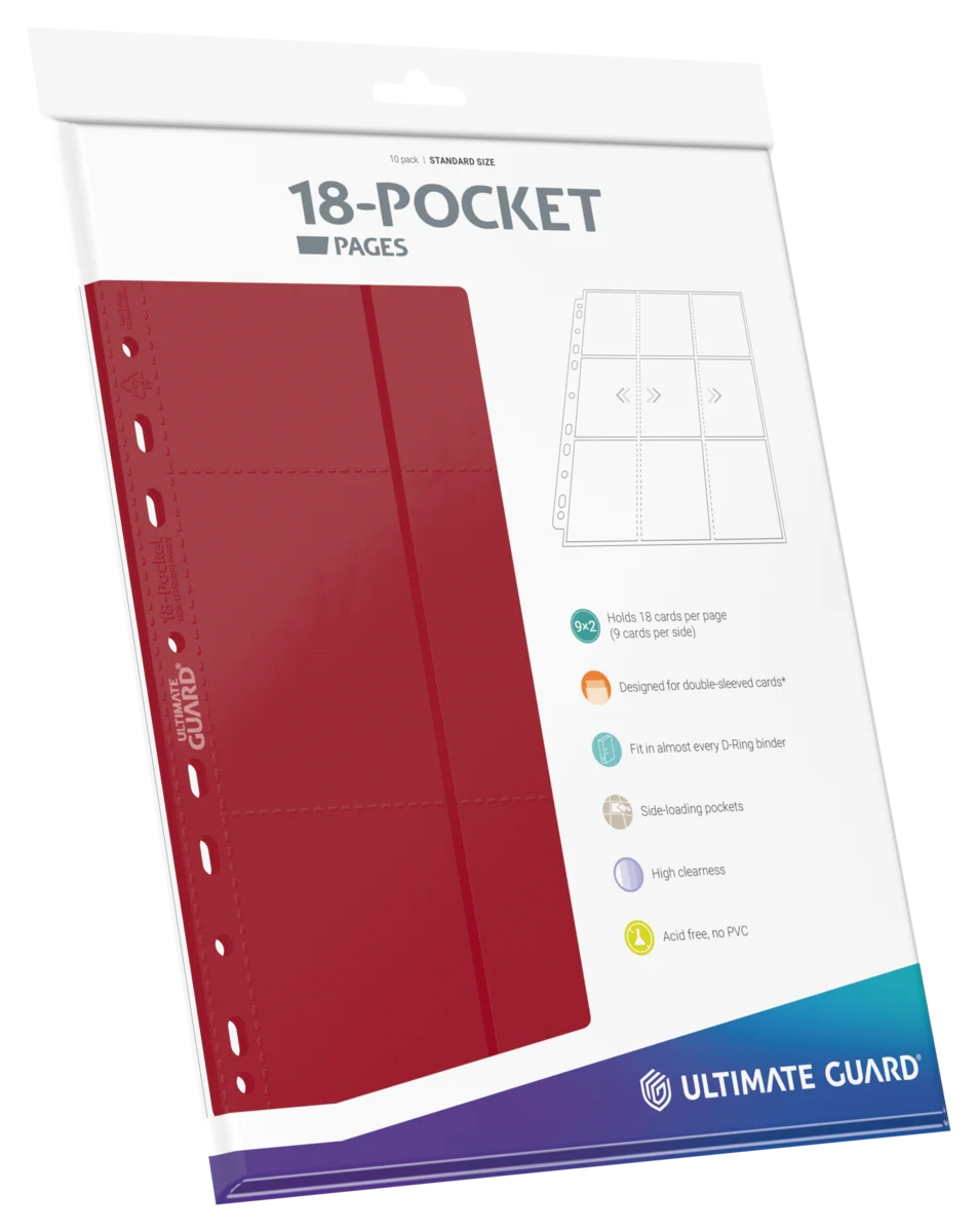 Ultimate Guard 18-Pocket Pages Side-Loading (10) - Red