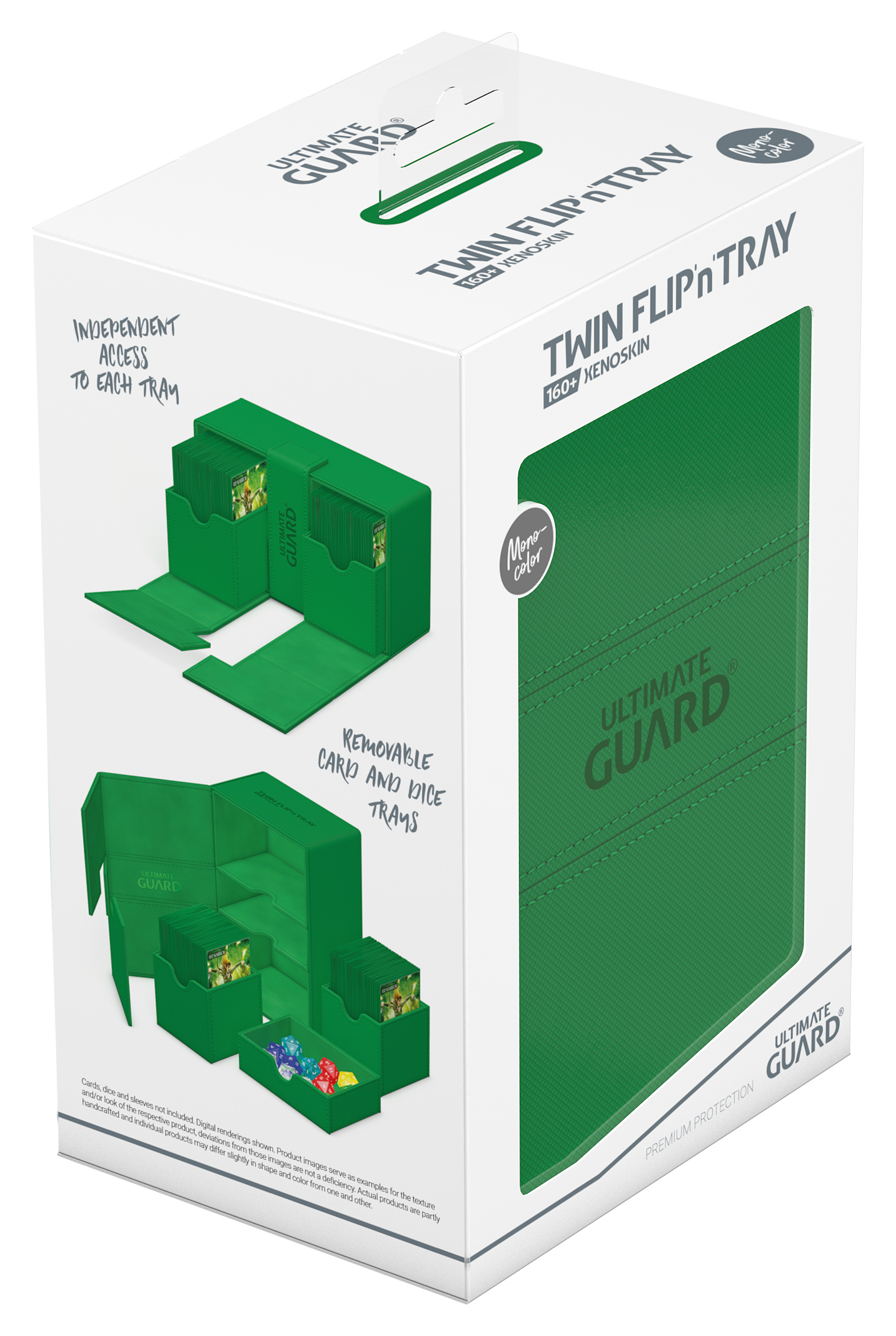 Ultimate Guard Card Deck Box Twin Flip'n'Tray 160+ Green Grün