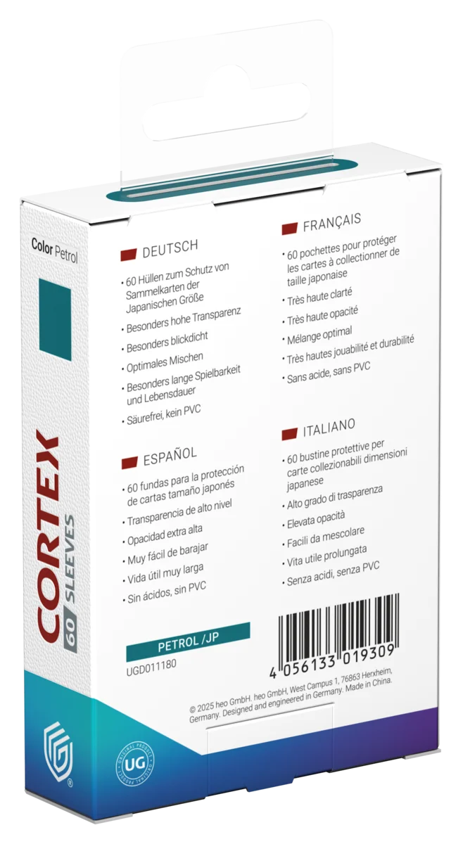 Ultimate Guard Cortex Sleeves Japanese Size (60) - Petrol
