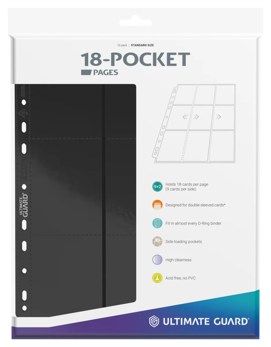 Ultimate Guard 18-Pocket Pages Side-Loading (10) - Black